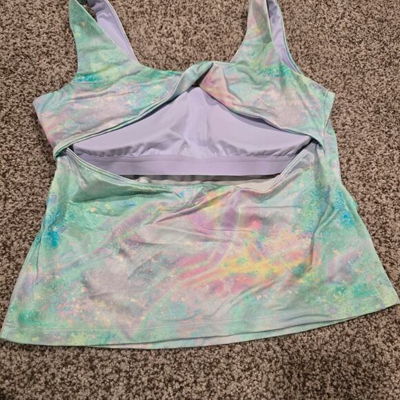 NEW NWT Fabletics Oasis Twist Built-In Bra Tank Cosmic Halo Shine | Size Large - Picture 6 of 10